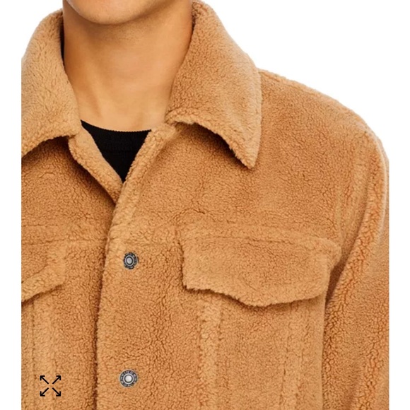 Vince Men's Tan Sherpa Jacket Medium - Picture 2 of 10